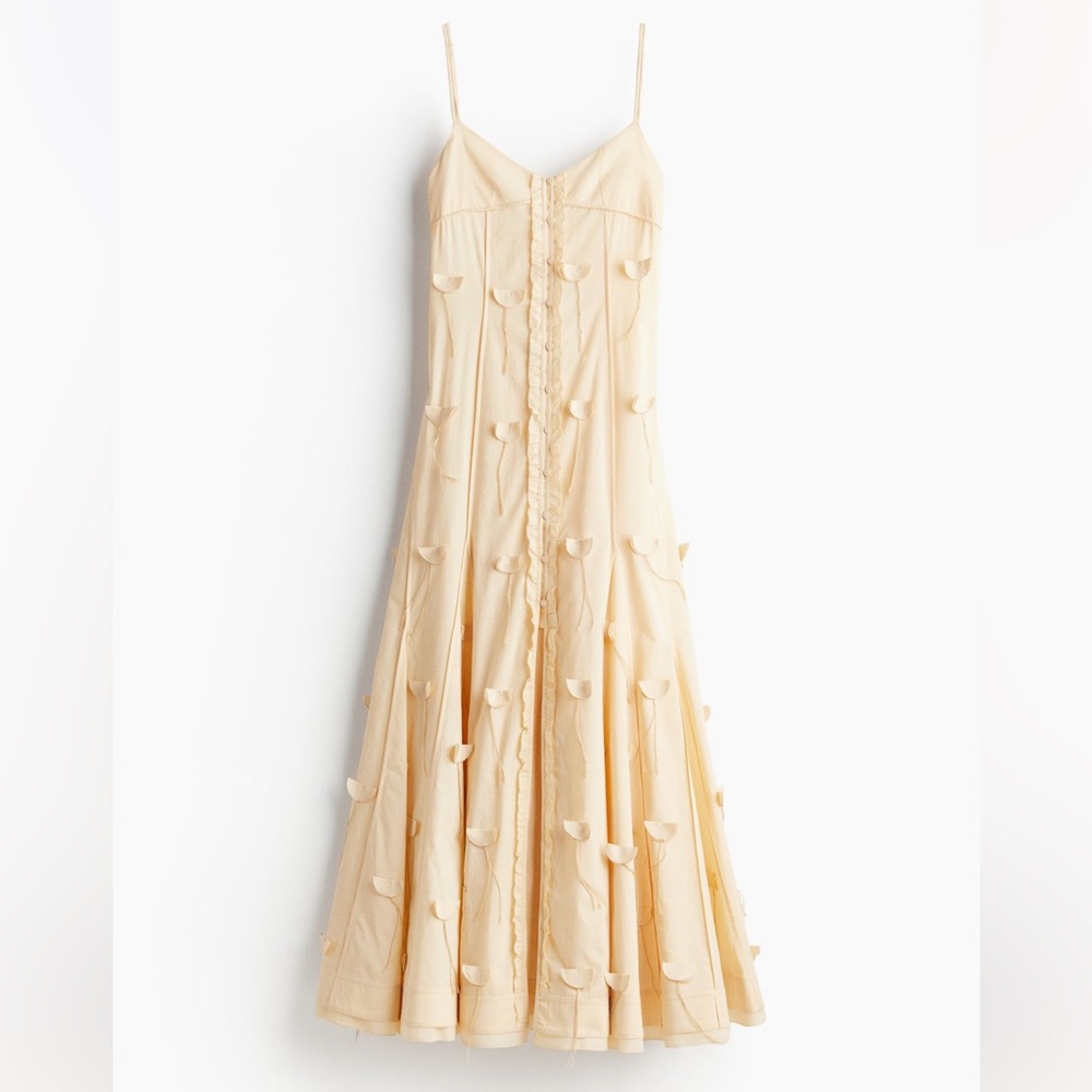Appliqué Buttoned Dress